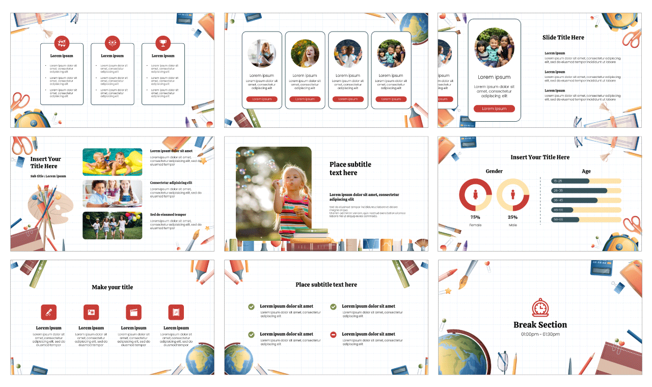 Back to School Activities Google Slides PowerPoint Templates Free Download