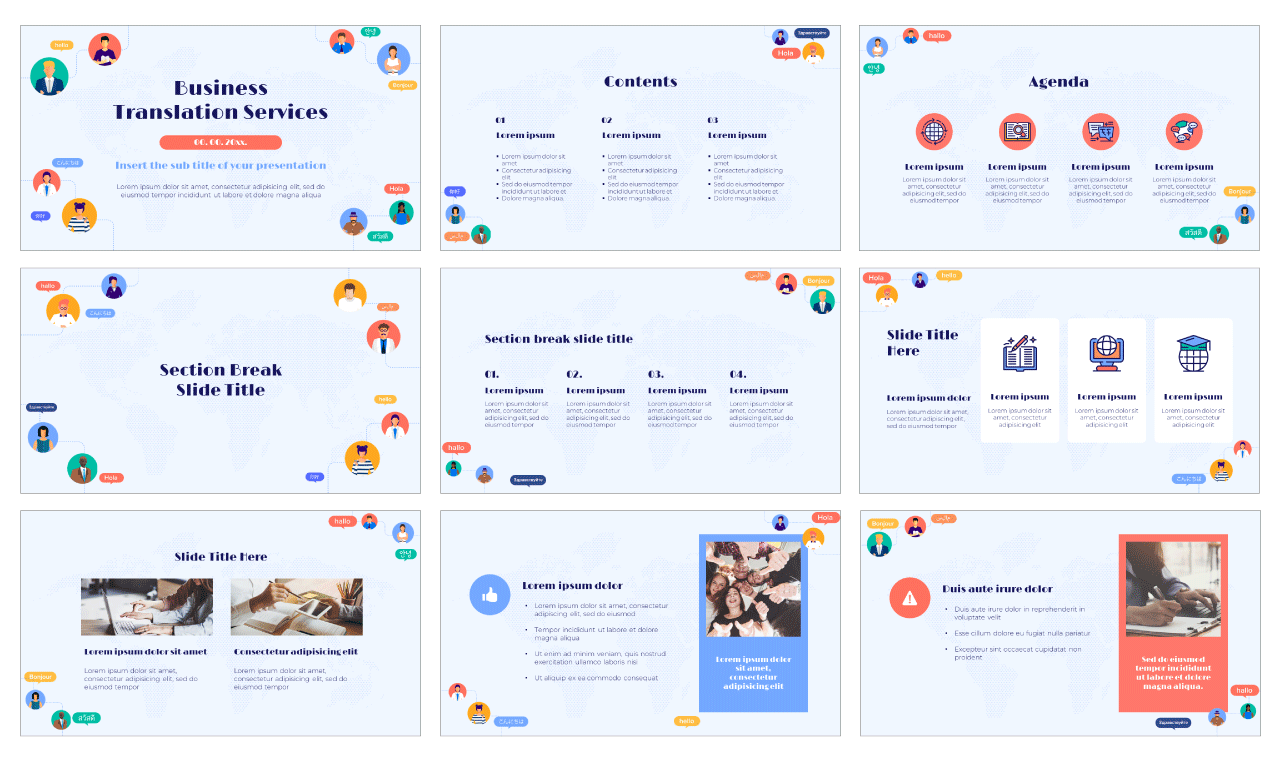 Business Translation Services Google Slides Theme PowerPoint Template