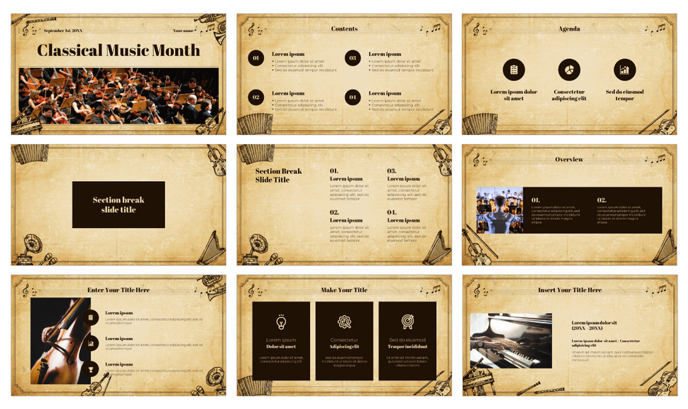 Classical Music Month Free Google Slides PowerPoint Templates