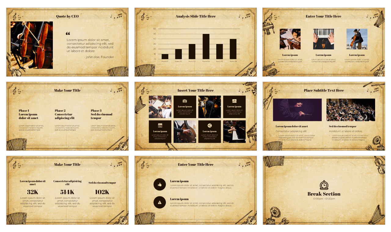 Classical Music Google Slides PowerPoint Templates Free Download