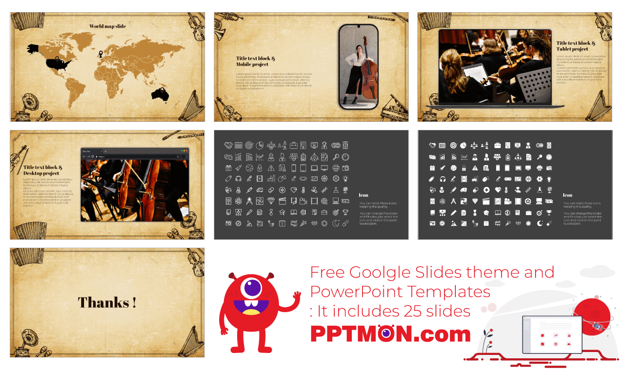 Classical Music Month Google Slides PowerPoint Presentation Templates
