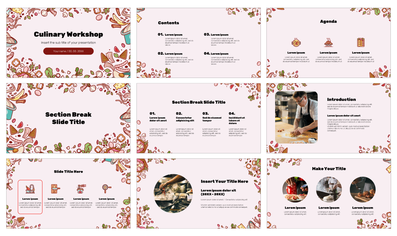 Culinary Workshop Cooking Classes Free Google Slides Templates