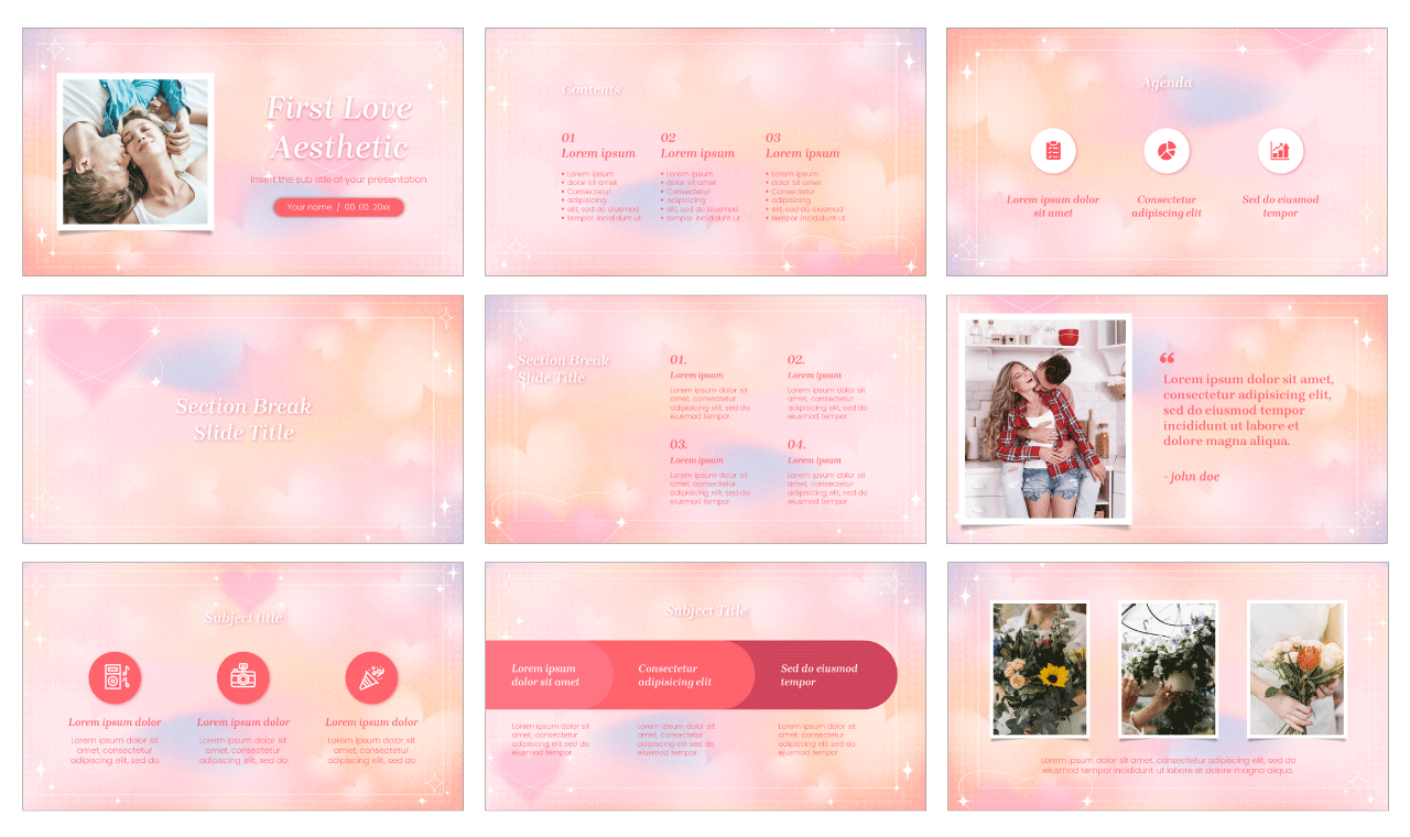 First Love Aesthetic Free Google Slides PowerPoint Templates