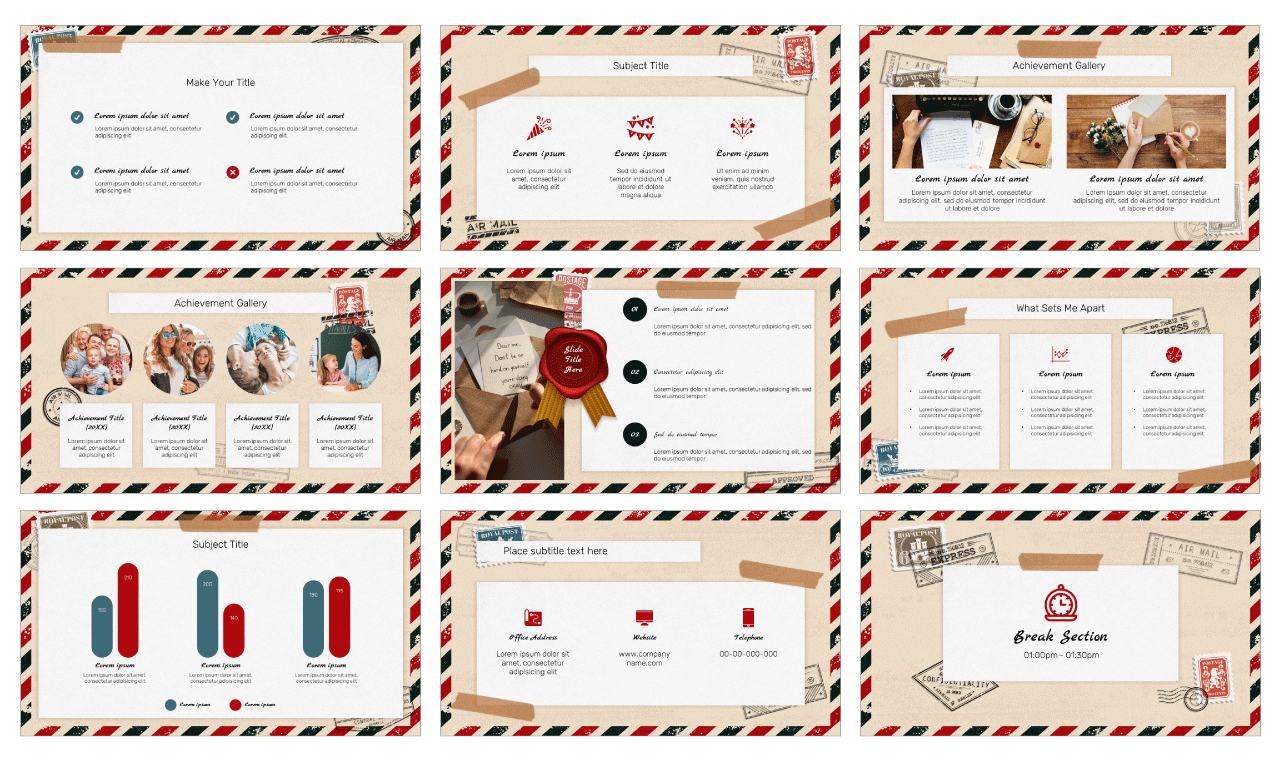 Letter Writing Google Slides PowerPoint Templates Free Download