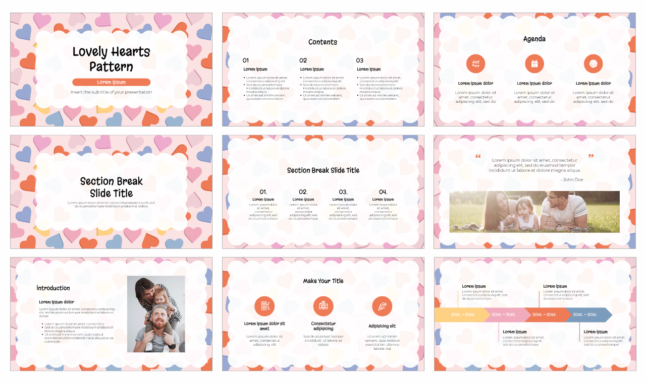 Lovely Hearts Pattern Google Slides Themes PowerPoint Templates