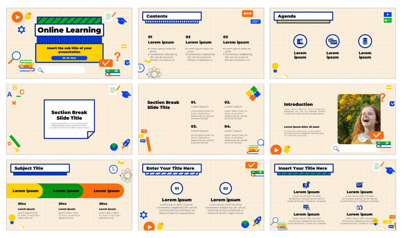 Online Learning Free Google Slides PowerPoint Templates