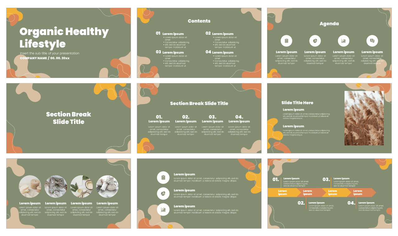 Organic Healthy Lifestyle Google Slides PowerPoint Templates