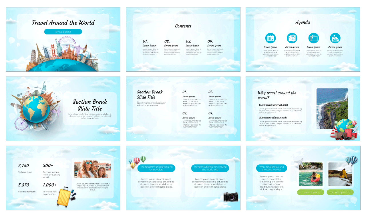 Travel Around the World Google Slides Theme PowerPoint Template