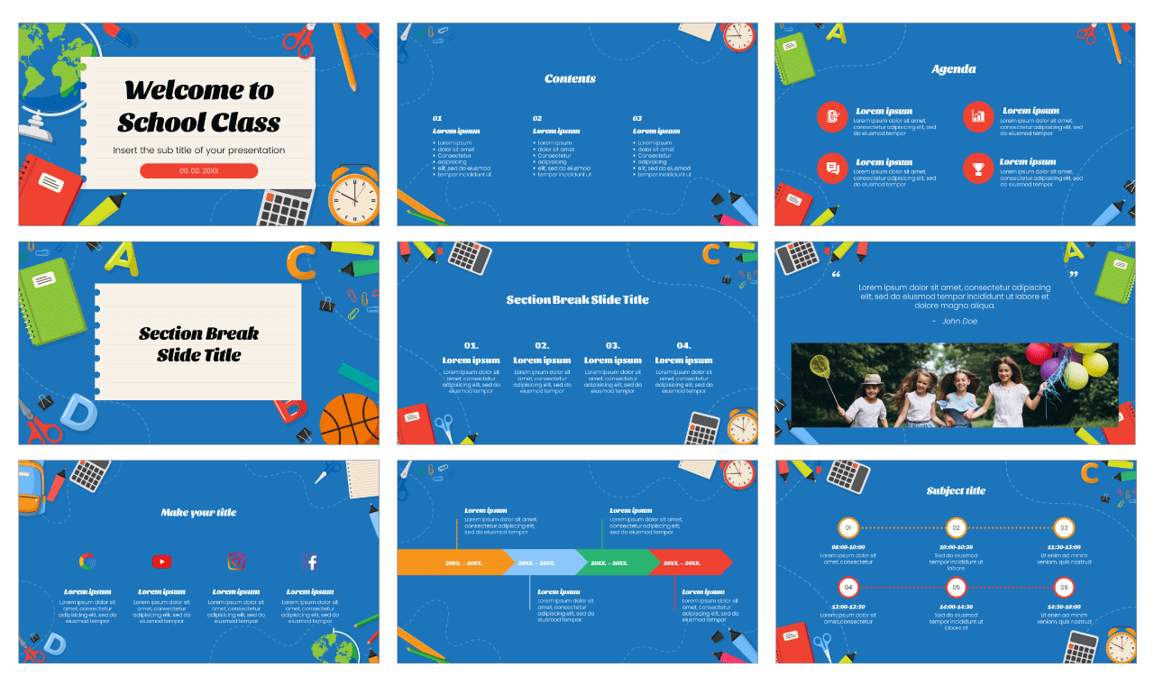 Welcome to School Class Free Google Slides Themes PowerPoint Templates - This fun template is ideal for educational presentations!