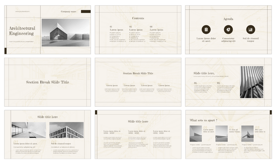 Architectural Engineering Presentation Templates - Google Slides