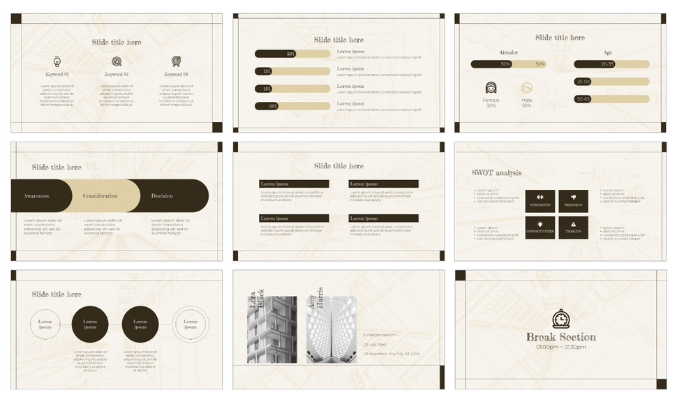 Architectural Engineering Presentation Templates - Google Slides