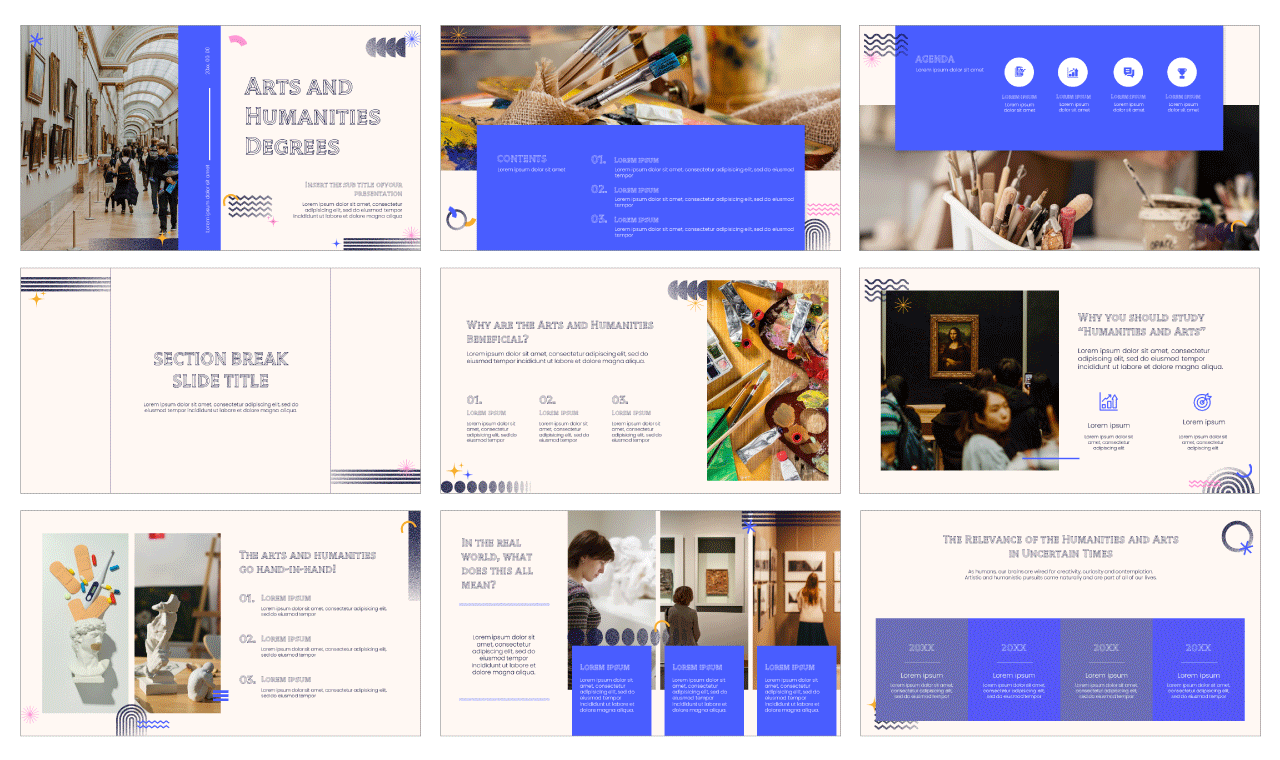 Arts and Humanities Degrees Free Google Slides Theme PowerPoint Template