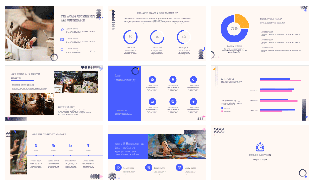 Arts and Humanities Degrees Google Slides PowerPoint Templates Design