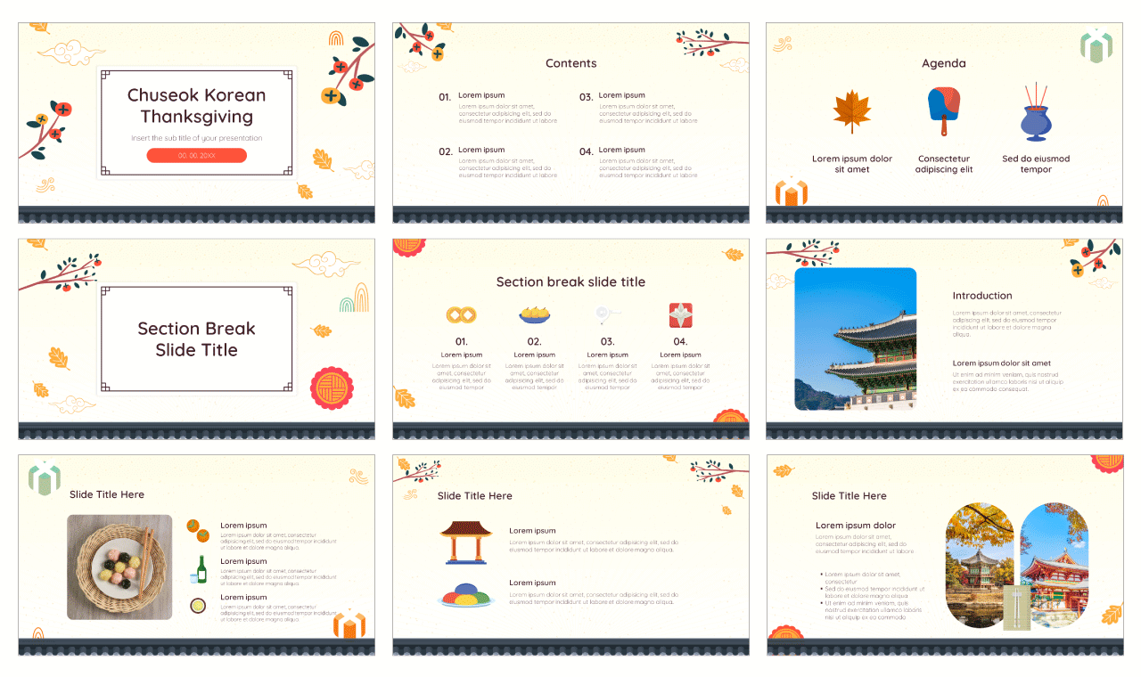 Chuseok Korean Thanksgiving Google Slides Themes PowerPoint Templates