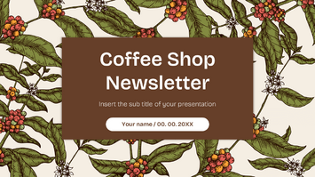 Coffee Shop Newsletter Free Google Slides PowerPoint Templates