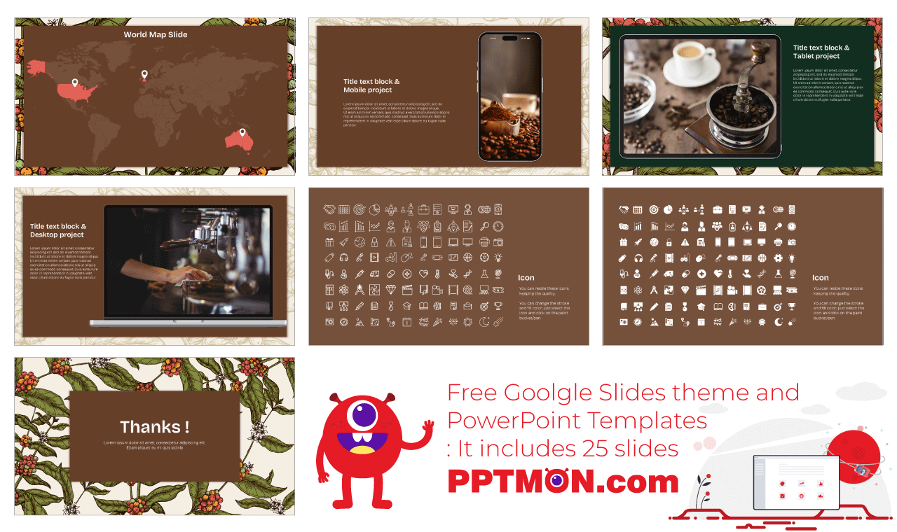 Coffee Shop Newsletter Google Slides PowerPoint Presentation Templates