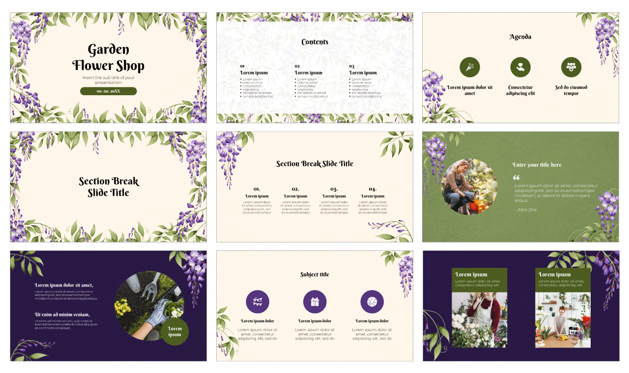 Garden Flower Shop Free Google Slides PowerPoint Templates