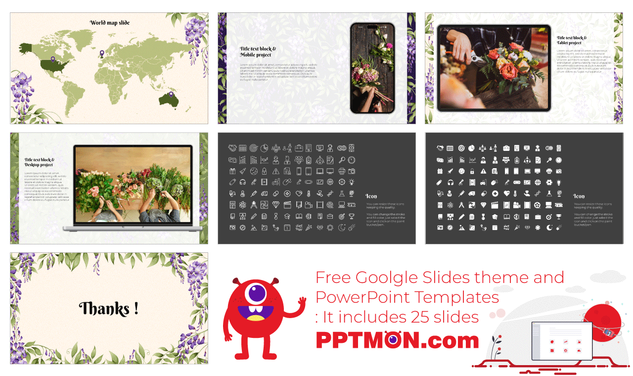 Garden Flower Shop Google Slides PowerPoint Presentation Templates