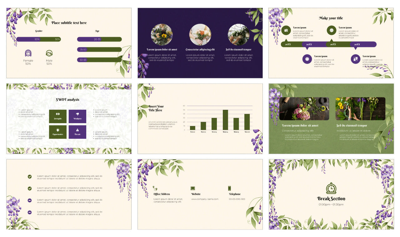 Garden Flower Shop Google Slides PowerPoint Templates