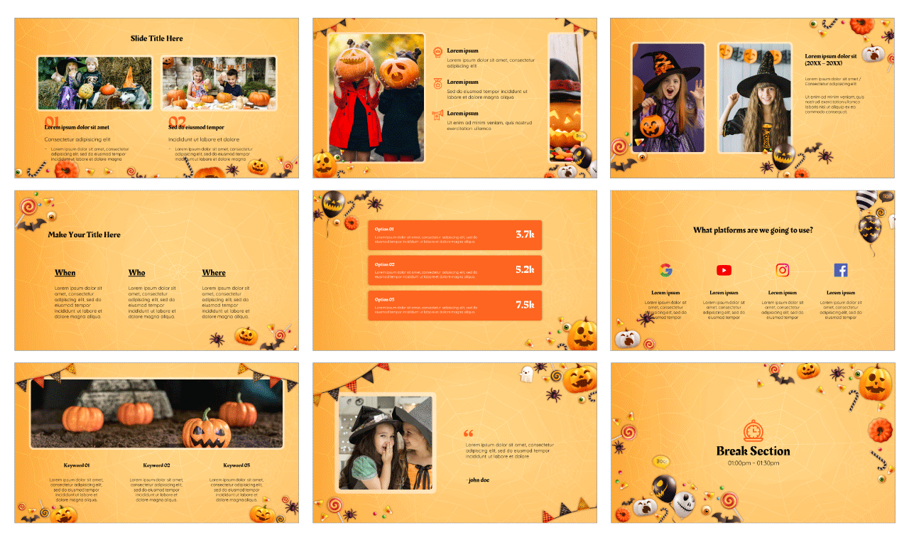 Happy Halloween Google Slides PowerPoint Templates Free Download