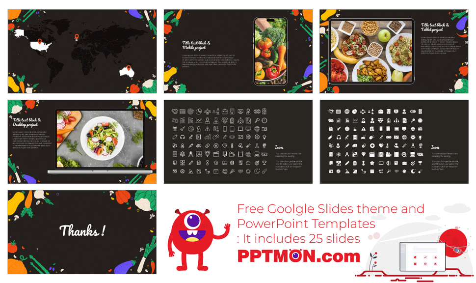 Healthy Vegetarian Recipes Google Slides PowerPoint Templates