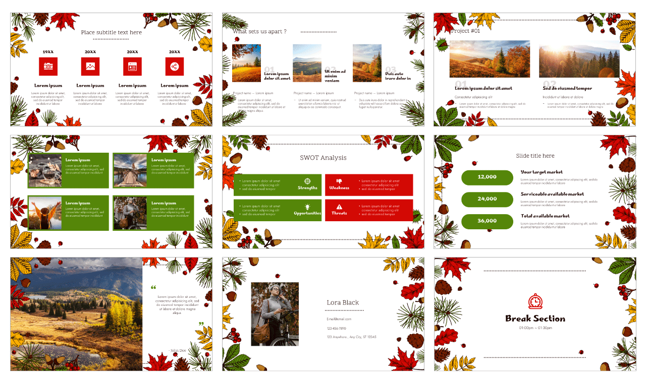Hello Autumn Newsletter Google Slides PowerPoint Templates Free Download