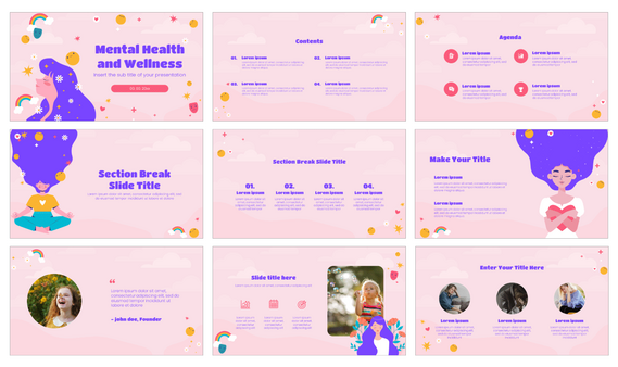 Mental Health and Wellness Google Slides PowerPoint Templates