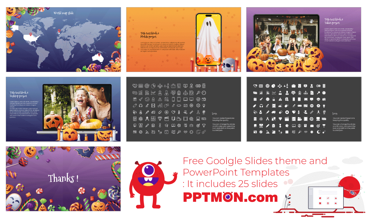 Spooky Halloween Party Google Slides PowerPoint Presentation Templates