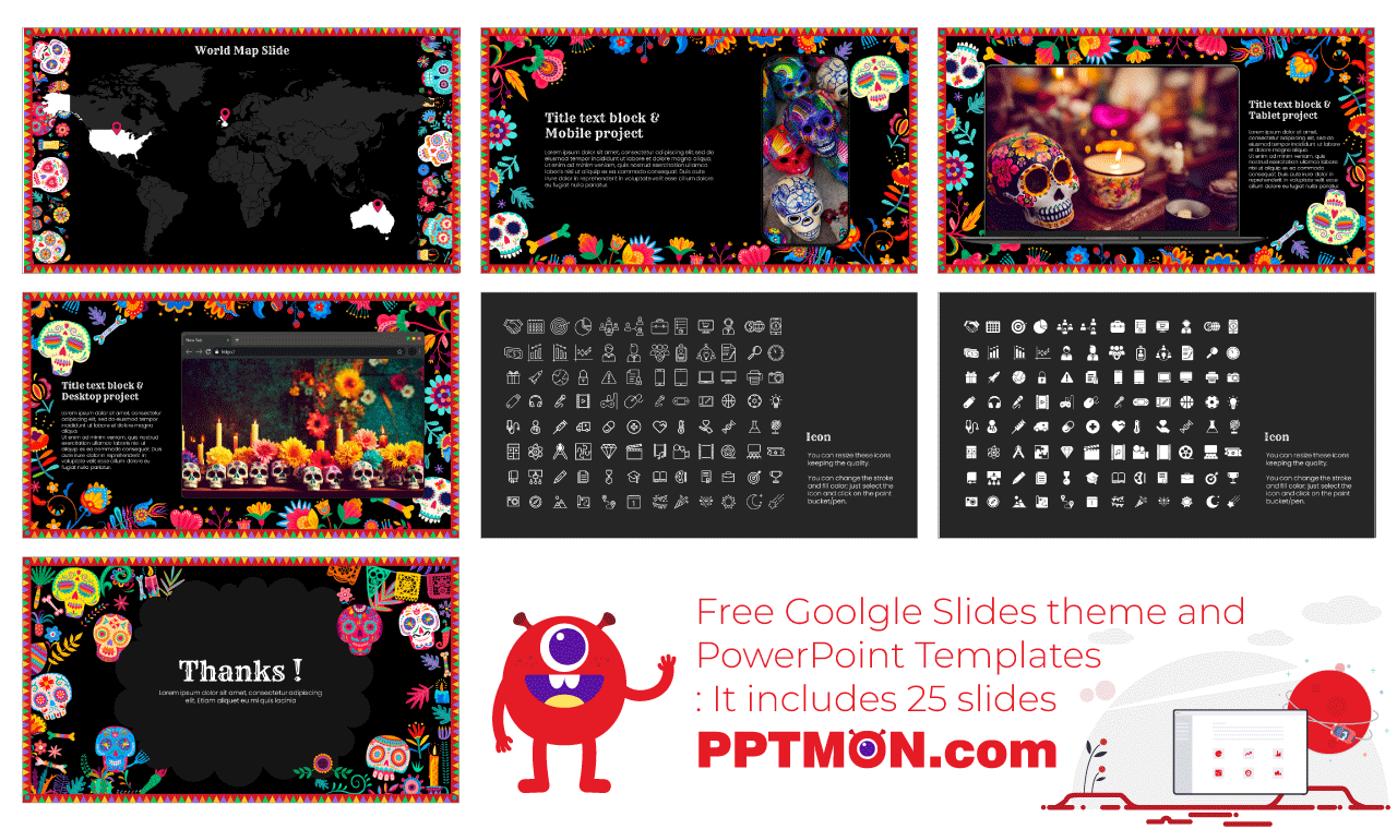 Día de Muertos Google Slides PowerPoint Template Free Download