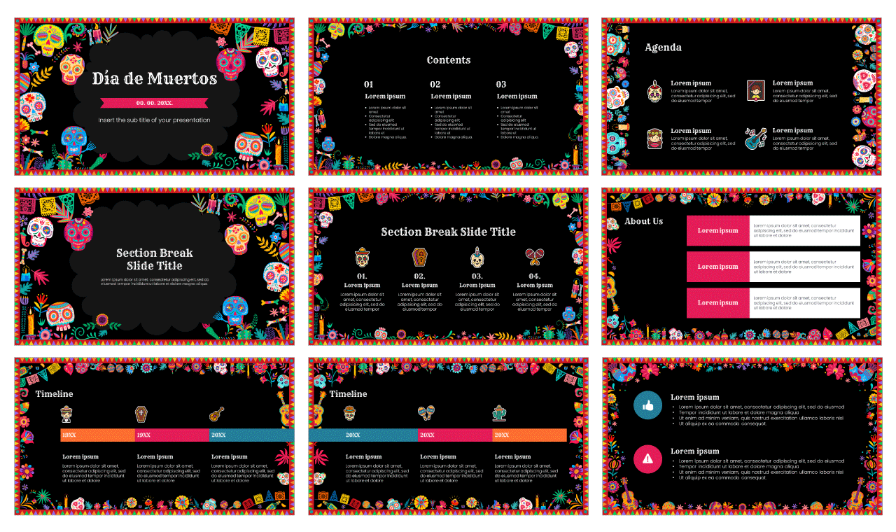 Día de Muertos Google Slides Theme PowerPoint Template