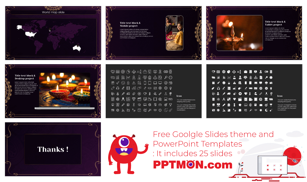 Diwali-Festival of Lights Google Slides PowerPoint Templates Free Download