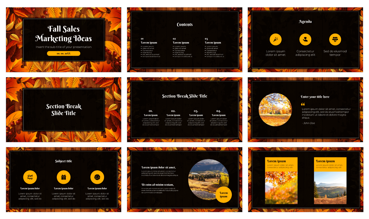 Fall Marketing Ideas Google Slides Theme PowerPoint Template