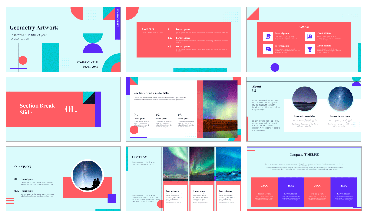 Geometry Artwork Google Slides Theme PowerPoint Template