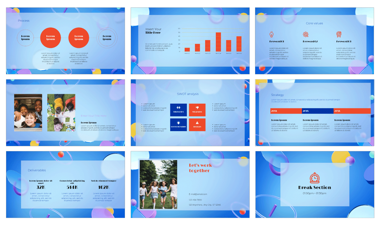 Glassmorphism Effect for Education Free Google Slides PowerPoint Templates