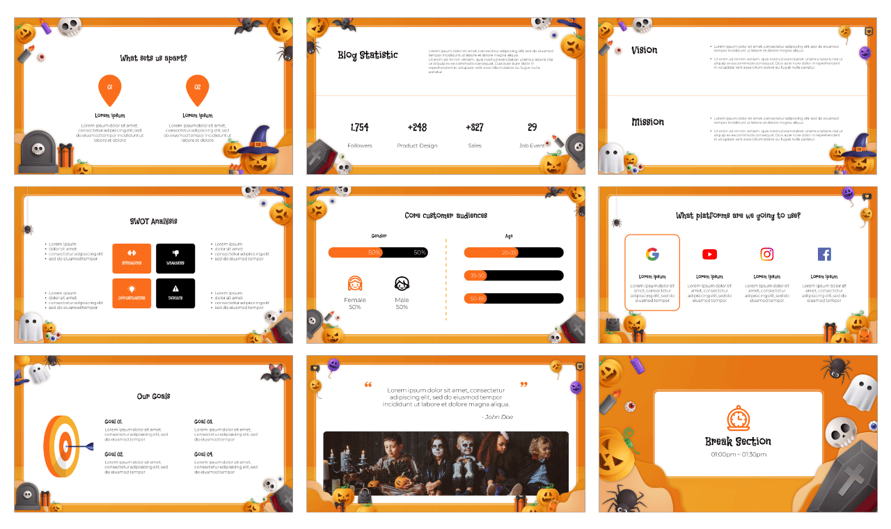 Halloween Sales Marketing Google Slides PowerPoint Presentation Templates