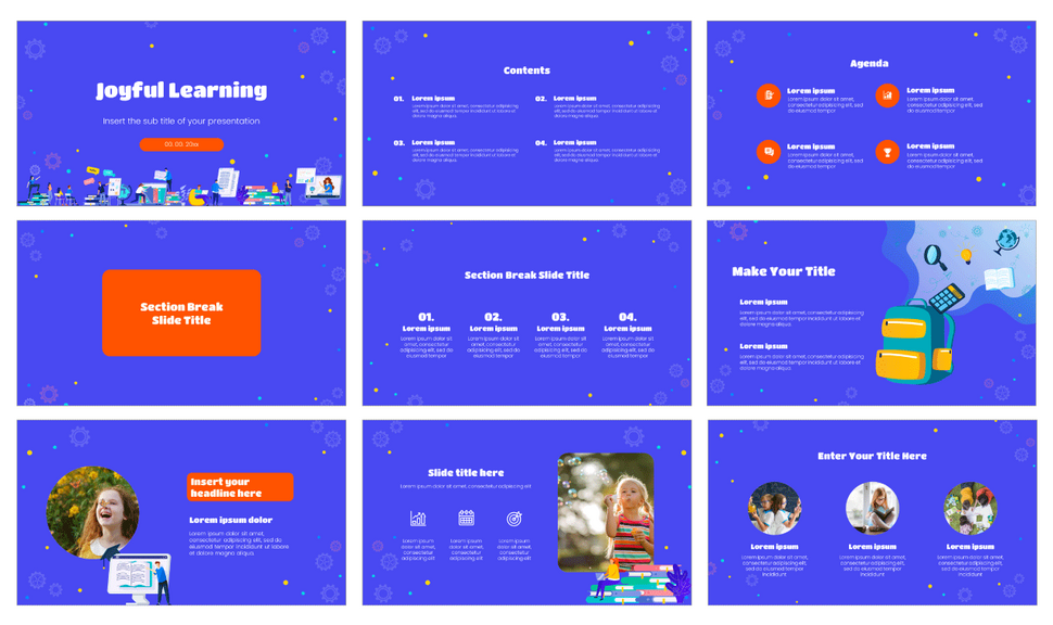 Joyful Learning Presentation Templates - Google Slides PowerPoint