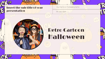 Retro Cartoon Halloween Pattern Google Slides PPT Templates