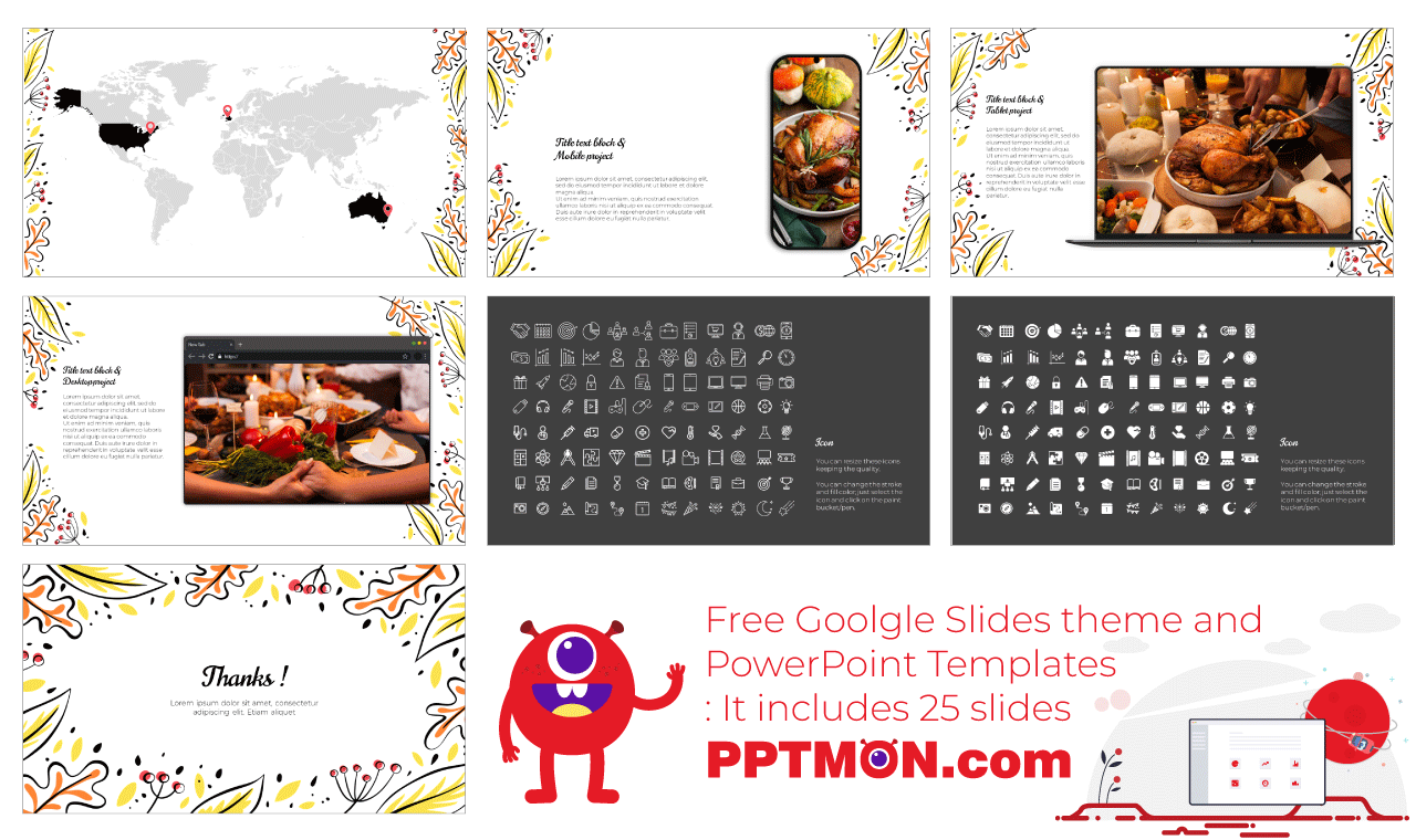 Thanksgiving Dinner Invitations Google Slides PowerPoint Presentation Template