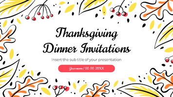 Thanksgiving Dinner Invitations Google Slides PowerPoint Template