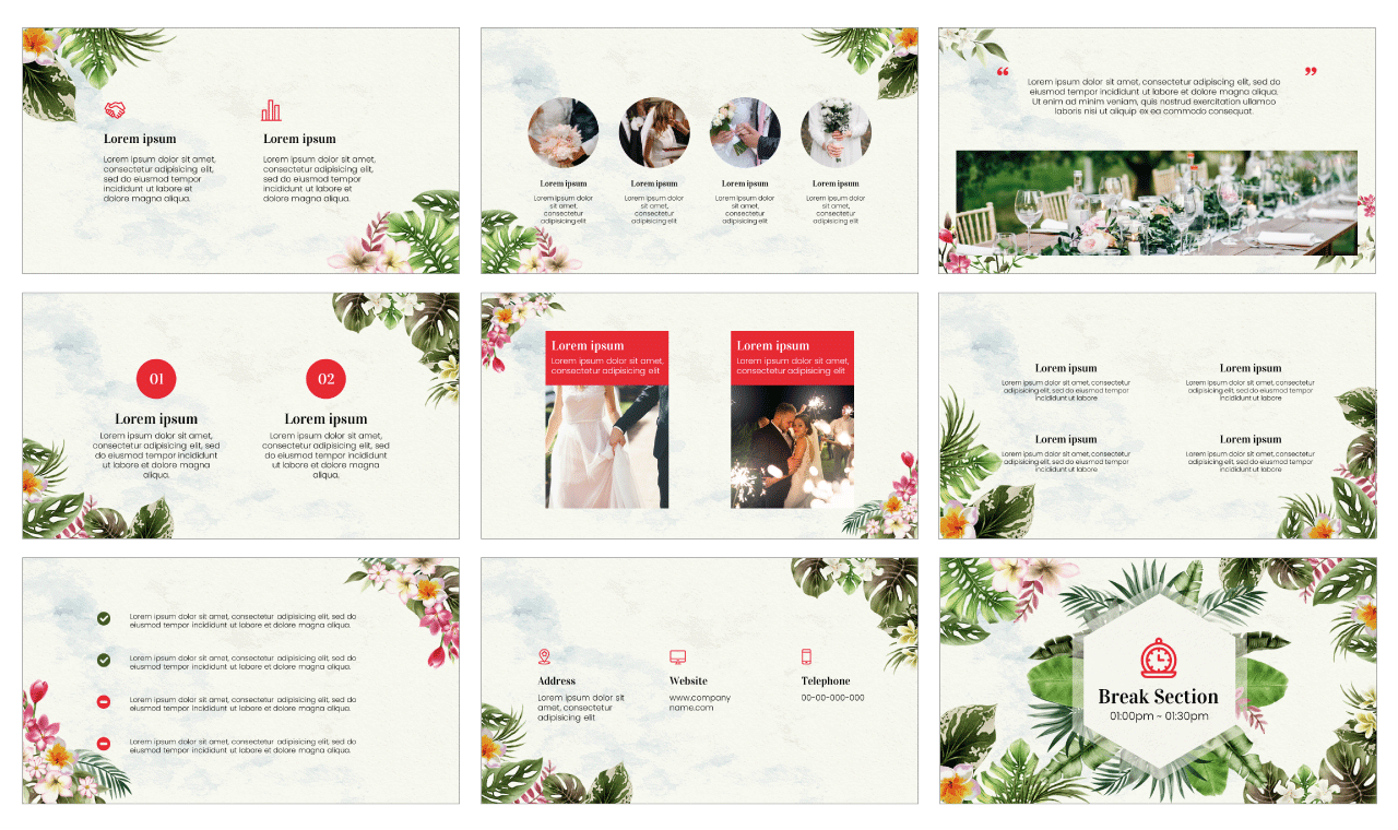 Tropical Wedding Google Slides PowerPoint Presentation Template