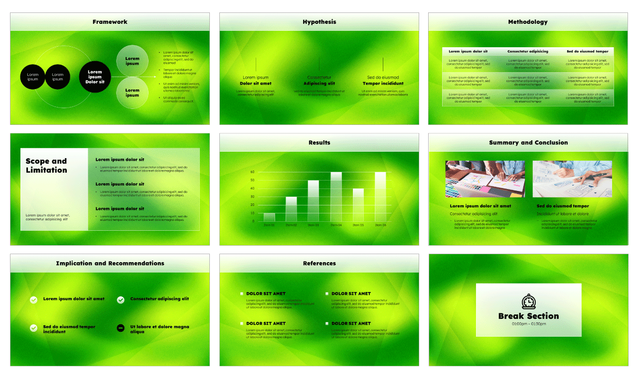 Vibrant Style Thesis Google Slides PowerPoint Presentation Templates