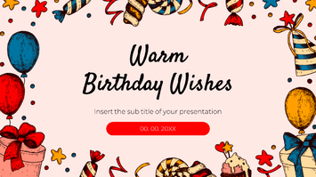 Warm Birthday Wishes Google Slides Theme PowerPoint Template