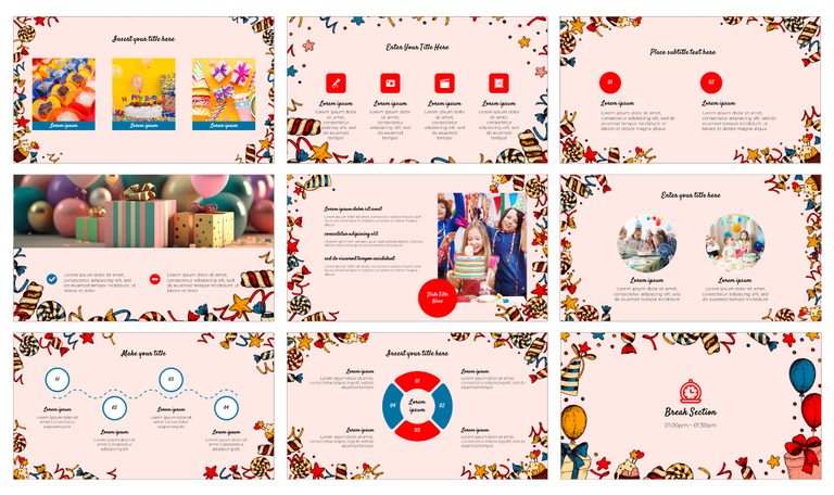 Warm Birthday Wishes Google Slides Theme PowerPoint Template