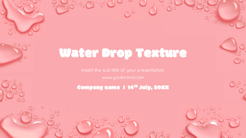 Water Drop Texture Google Slides Theme PowerPoint Template