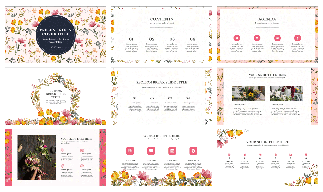 Watercolor Flower Google Slides Themes PowerPoint Templates