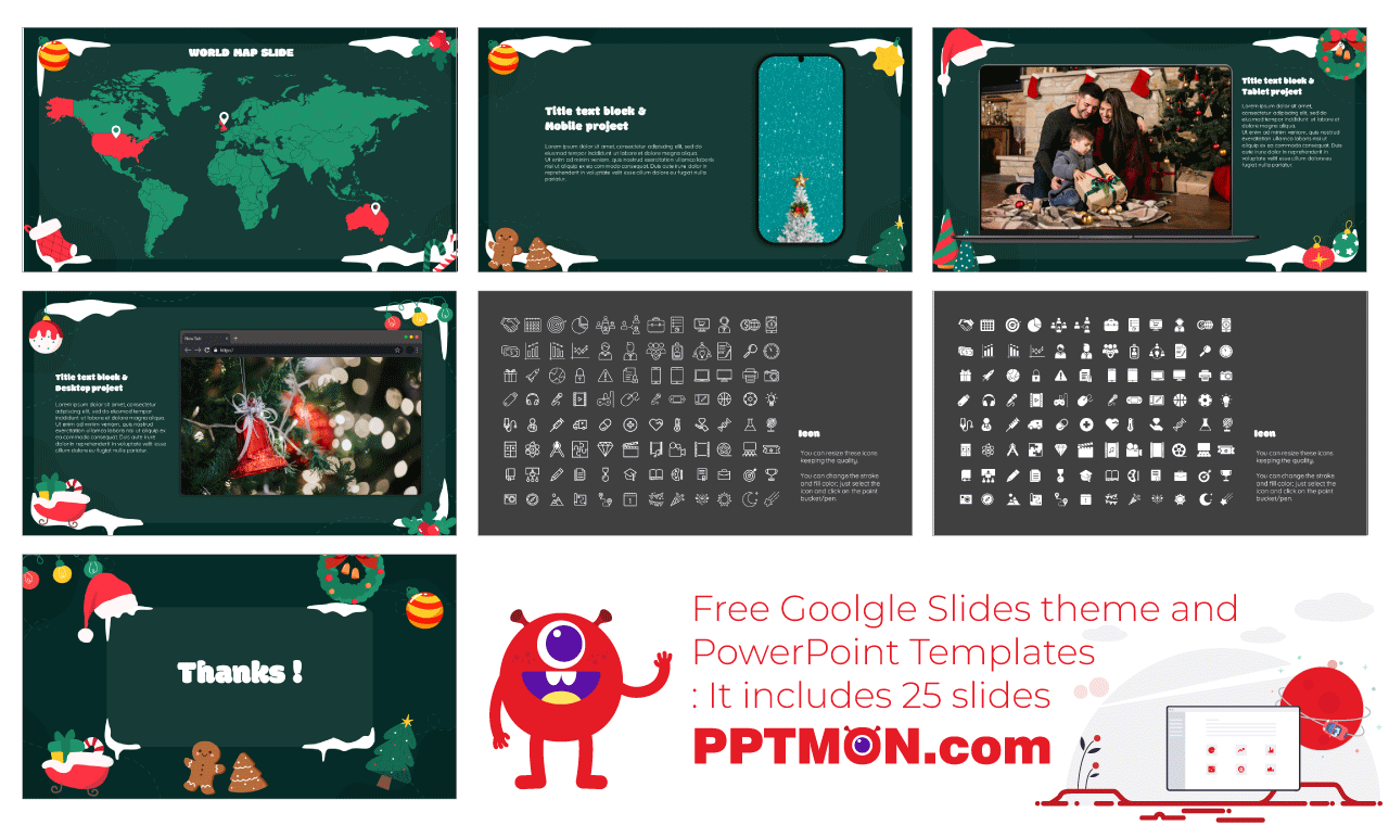 Christmas Card Google Slide PowerPoint Presentation Templates