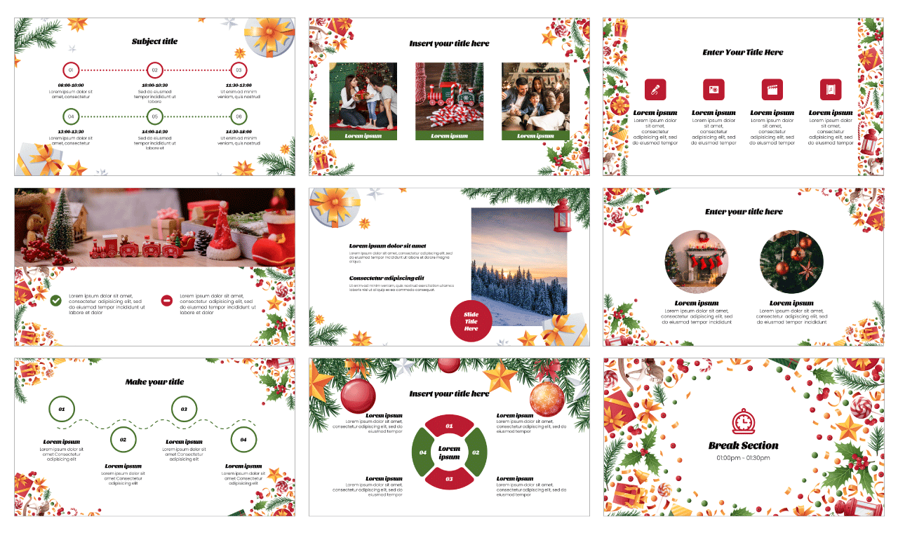Christmas New Year Cards Google Slide Theme PowerPoint Template