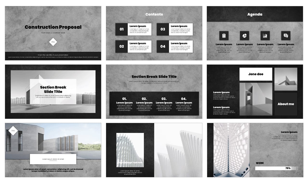 Construction Project Proposal Free Google Slides PowerPoint Template