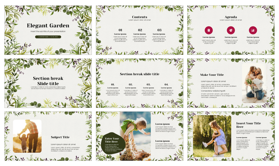 Elegant Garden Free Google Slides Theme PowerPoint Template