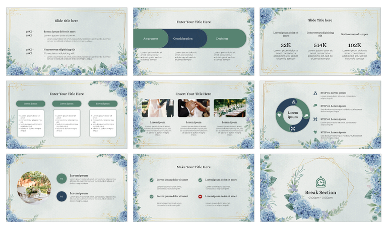 Floral Greeting Card Google Slide Theme PowerPoint Template